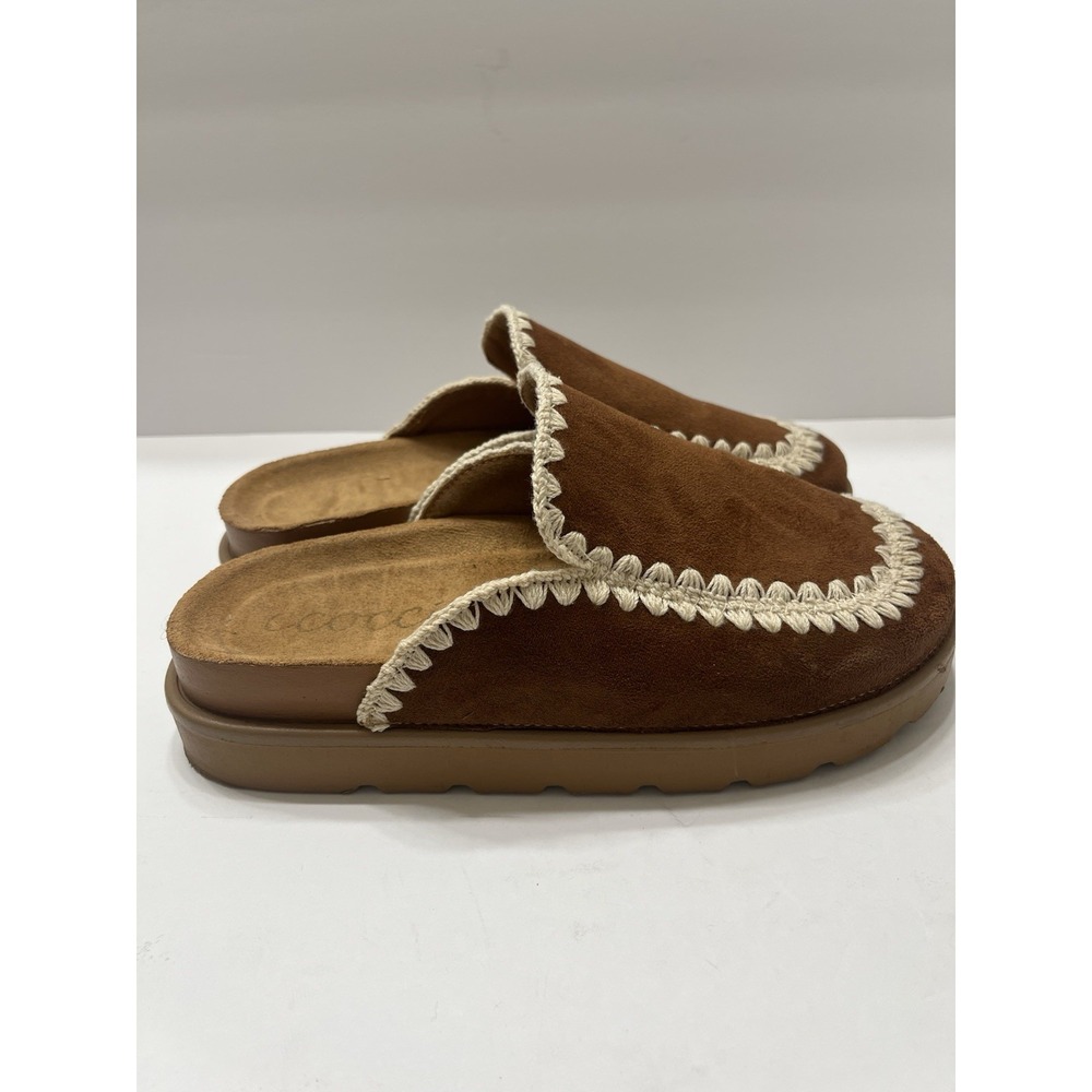 Ccocci Margaret Crocheted Suede Mules Slippers Brown Women's 8.5